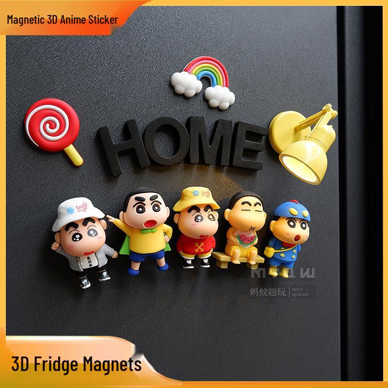 2025 Crayon Shin-chan 3D Cartoon Anime Refrigerator Magnet
