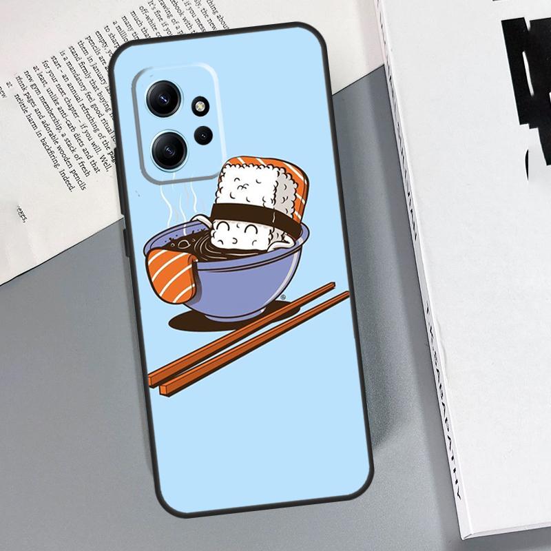 Kawaii Sushi Crowd Case For Xiaomi Redmi Note 14 13 9 10 11 12 Pro 12S Cover For Redmi 15C 15 13C 12C 14C 10C