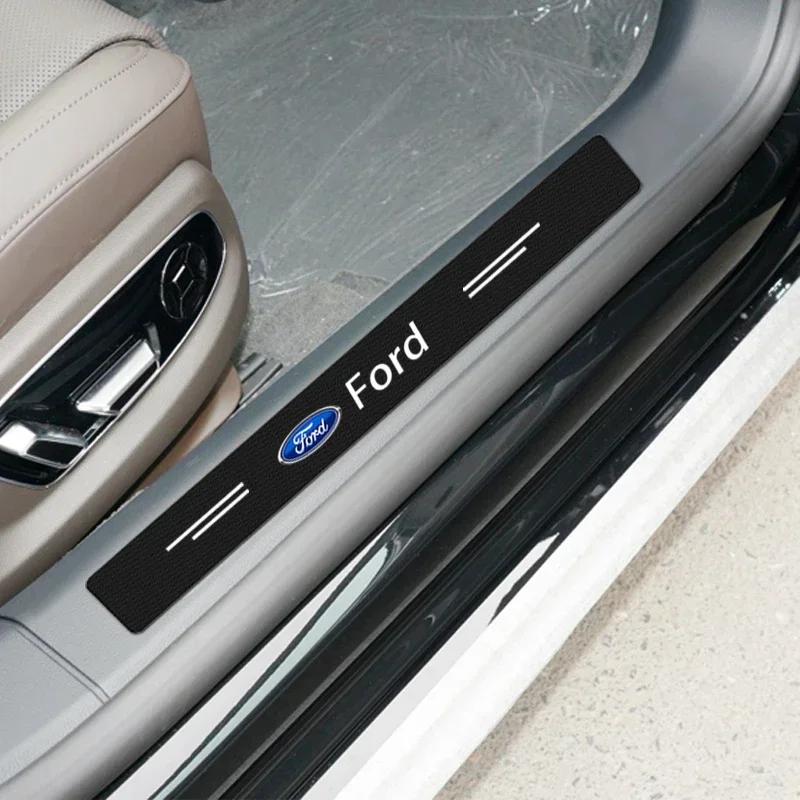 Nová 2026 Samolepka na auto Nová 2025 Horká 4ks Samolepka na prahové lišty dveří auta Pro Ford Focus C-max Fiesta Mk5 2007 2008 2009 201