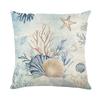 Plush Pillow Case Ocean Themed Linen Cushion Cover Perfect For Summer Home Decoration And Sofa Use