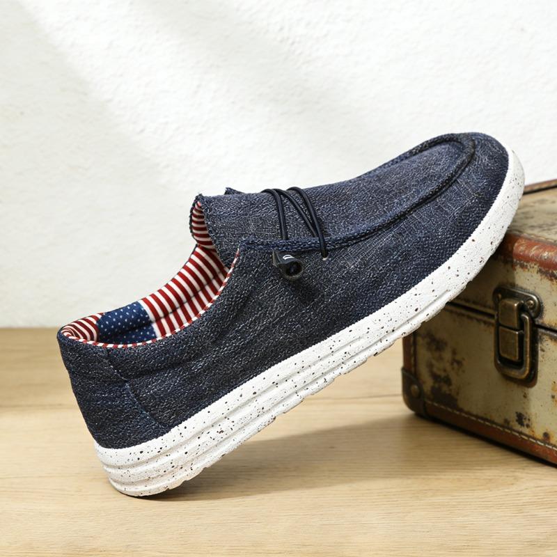 Men's Casual Canvas Shoes Linen Breathable Lazy Shoes Lightweight Galoshes