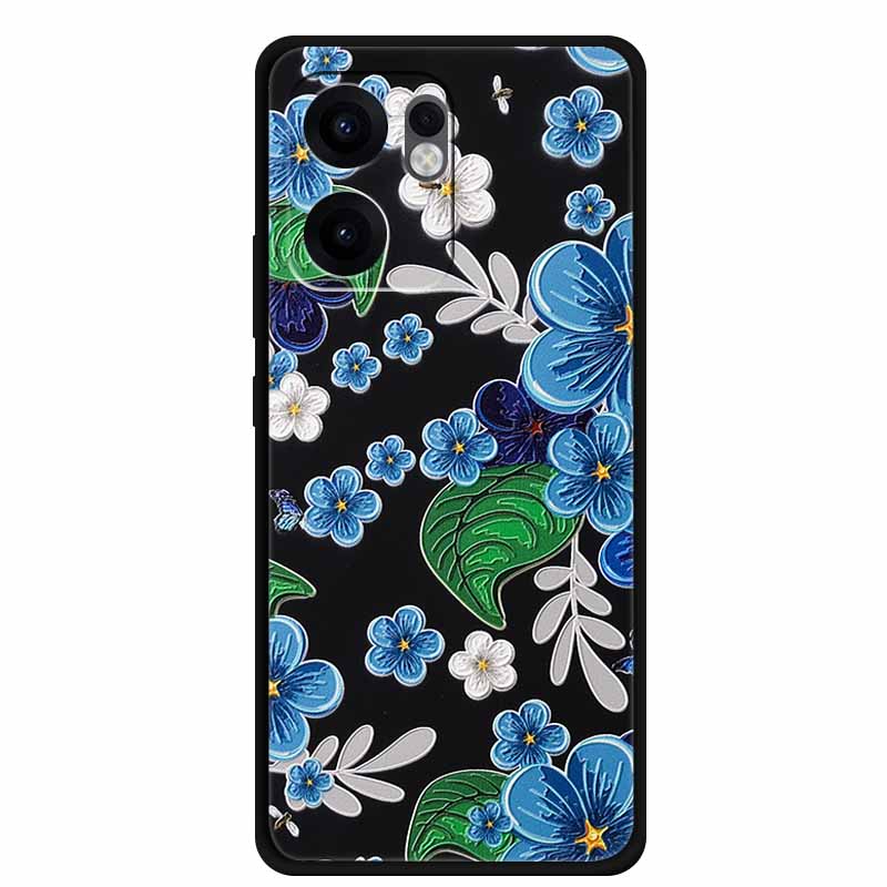 3D Emboss Case For OPPO Reno 14 5G Phone Case Reno14 Coque Flower Shockproof Silicone Soft Back Cover For OPPO Reno 13F 14F Case