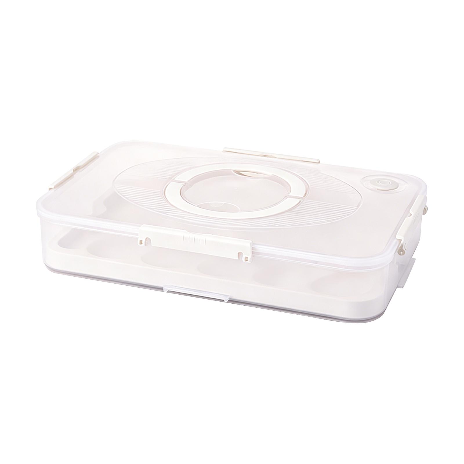 

Plastic Refrigerator Storage Container Egg Holder Box with Transparent Lid Airtight Seal for Kitchen Organization and Food Preservation One Size