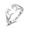 European and American Romantic Hands Than Heart Ring Ins Personalized Design Love Gesture Couple Fashion Internet Celebrity Jewelry