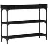 Console Table with Shelf Black Oak Effect 100 X 30 X 80 Cm