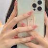 24Pcs Dark Butterfly Black Press On Nails Full Cover Fake Nail Tips Cute Girl False Nail Art Set