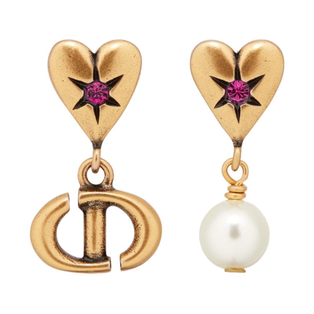 Dior Metal, Artificial Pearl, Crystal Earrings Women's Gold E3330WOMCY