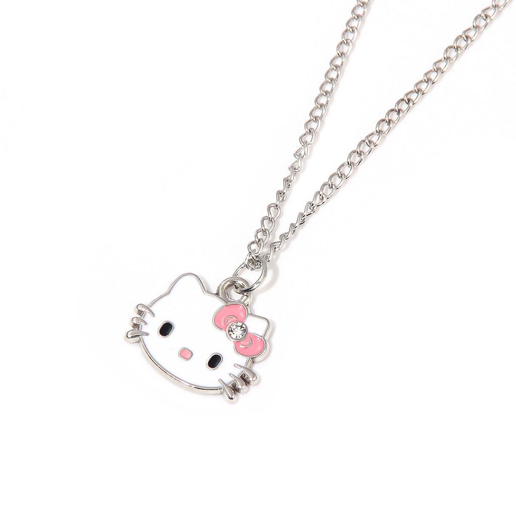 Cartoon Cute Cat Character Pendant Metal Necklace For Wear Casual