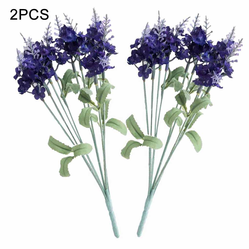 2pcs 10 Heads Artificial Lavender Plant Simulation Decor for Parties Home Bedroom Tool