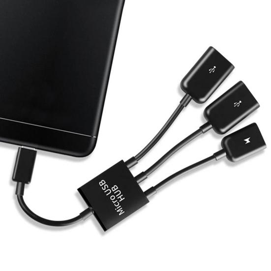 USB Hub Adapter Transfer Data ABS High Durability Phone OTG Host Cable Cord