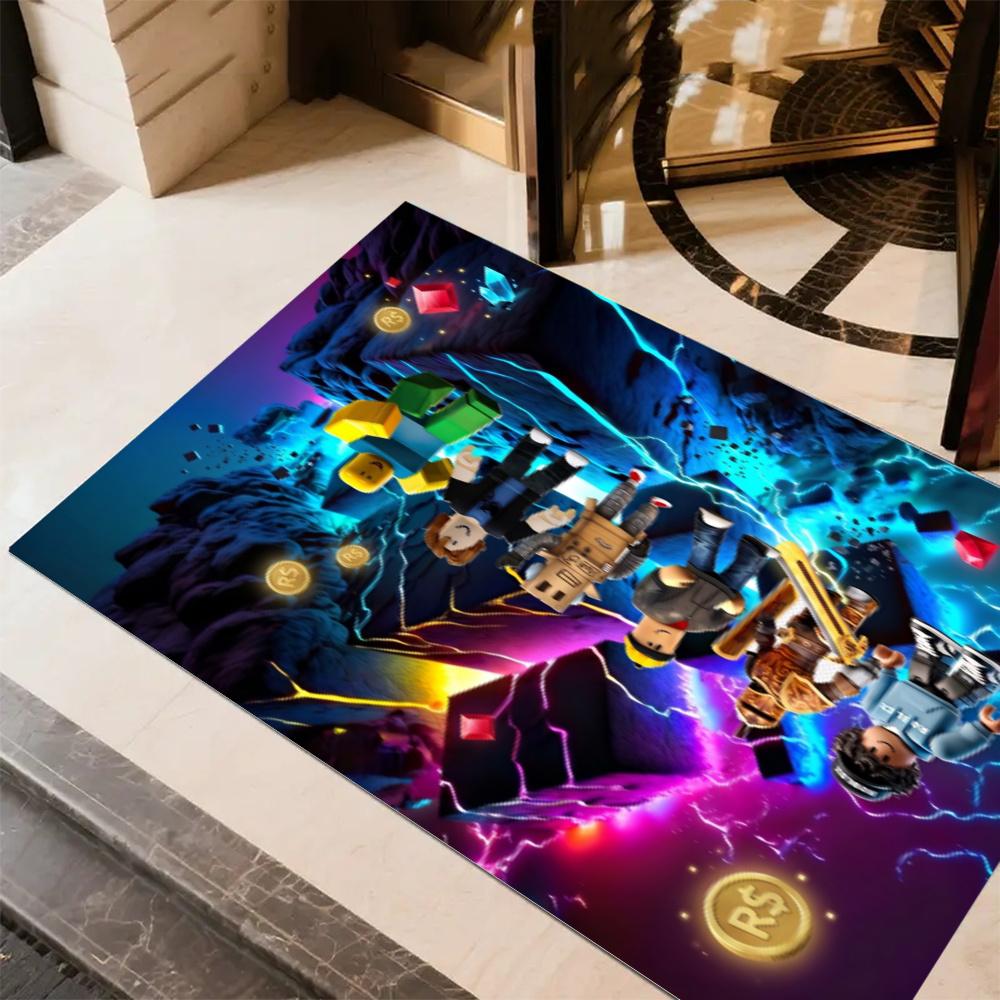 Roblox Colorful Roblox Avatars Area Rug Suitable For Outdoor Study Room Dining Room Playrooms Antislip Carpet Office Home Decor