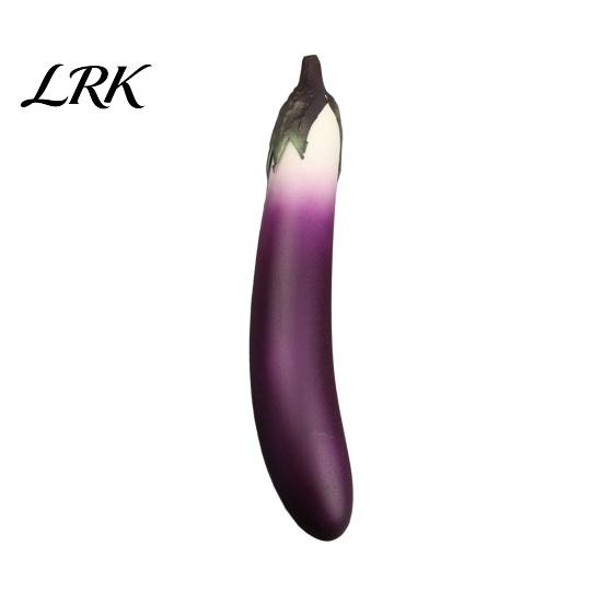 Eggplant Stress Toy Squeeze Vegetable Toy, Realistic Fake Cucumber Ball, Soft Anxiety Relief PU Slow Rise Fidget for Adults, Farmhouse Kitchen