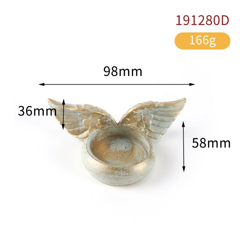Retro Angel Wing Resin Candle Cup, Classic Home Decoration, Ornament for Wedding Party & Present