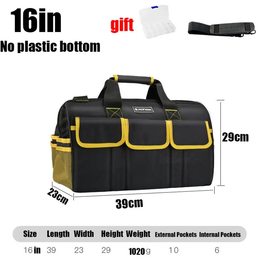 New Yellow 14/16/18/20in Tool Bag Electrician Bag 1680D Oxford Waterproof Wear-Resistant Heavy Duty Tool Storage Tool Box