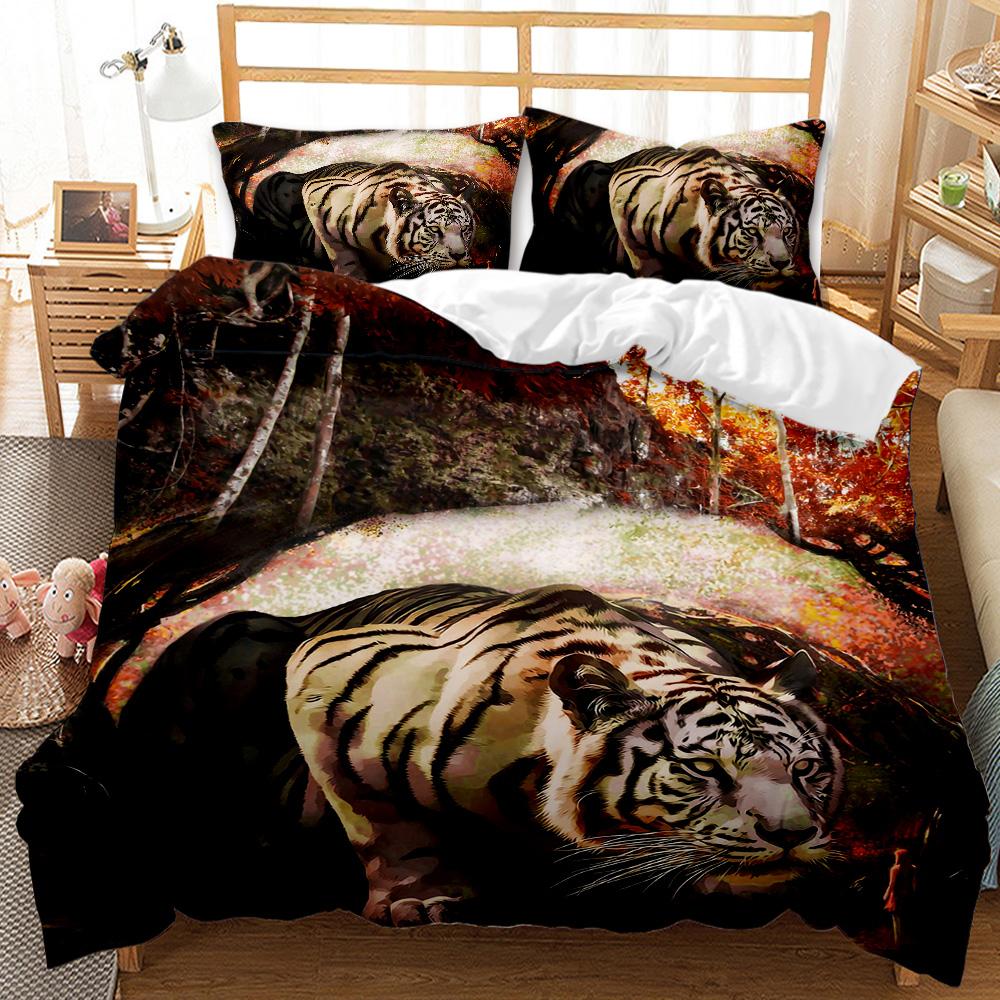 3D Wild Animal Print Brown Lion Duvet Cover Set. Available In Twin, Full, King, Queen Sizes