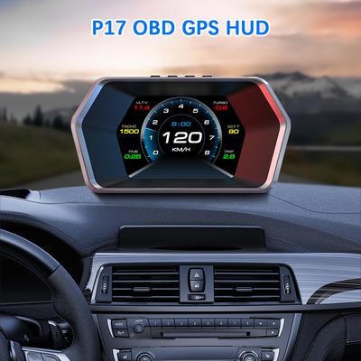 Hız Göstergesi 4.3 İnç Aşırı Hız Alarmı OBD GPS Head Up Display Çok Fonksiyonlu P17 Saat KMH RPM Kilometre Sayacı Araba HUD Dijital Oto Aksesuarları
