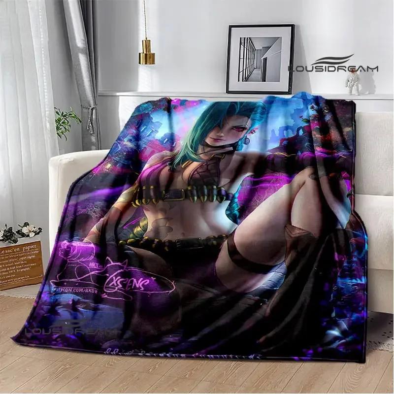 Arcano: Coperte con stampa di cartoni animati di League of Legends per tenersi al caldo, morbide e confortevoli, per casa, viaggio, letto, regalo di compleanno