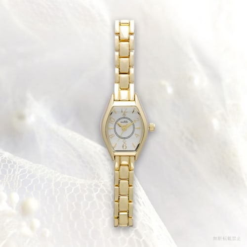 Fieldwork Women's Analog Watch with Metal Band, Nickel-Free, Barrel Shape, Gold, NF Primo ST283-2