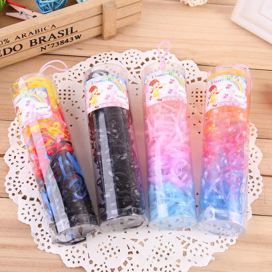 220Pcs Kid Girls Multicolor Disposable Hairbands Elastic Rubber Ponytail Holder