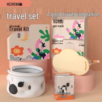 HEZHENG Smart Inflatable Travel Neck Massager Pillow Set CN Plug (adapter Included)