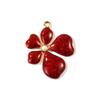 2 Pcs 304 Stainless Steel Pendants 18K Gold Plated Enamel Flower Acrylic Imitation Pearl Charms For DIY Necklace 3cm x 2.5cm