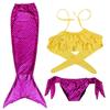 Mermaid Swimsuit Girls Middle School Elder Princess Split Skirt Elementary School Mermaid Baby Three-Piece Set