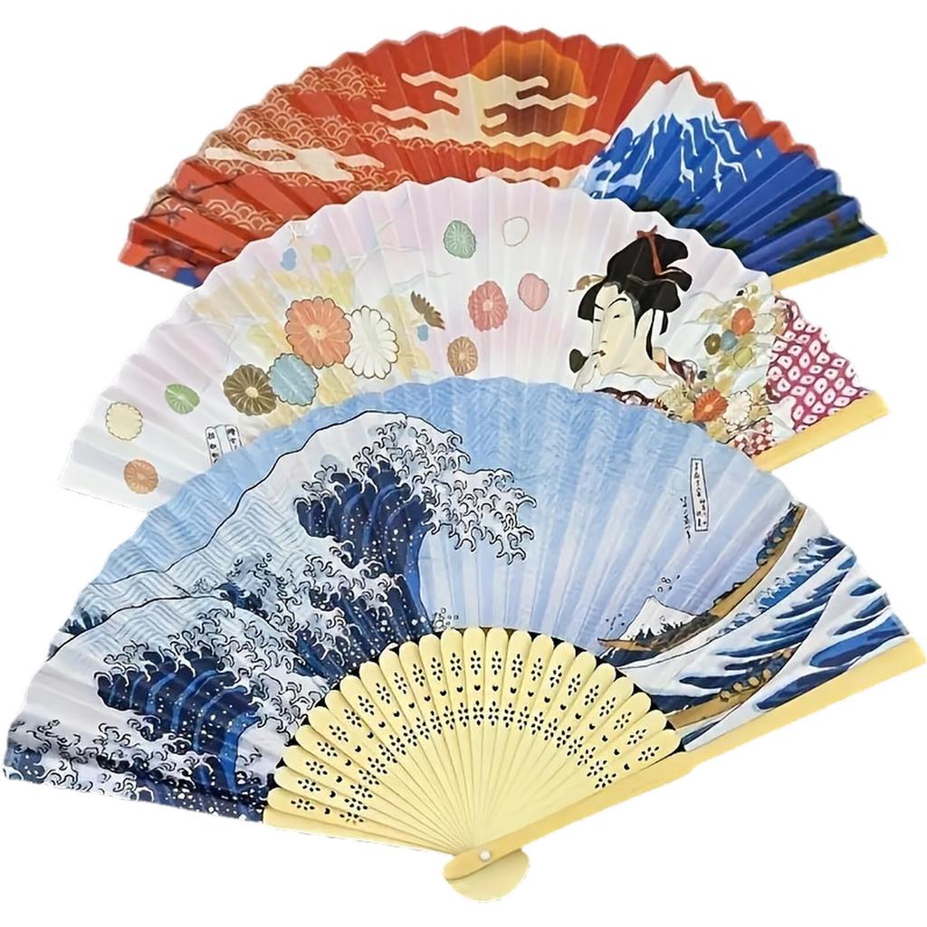 Pappersfläkt i japansk stil, handhållen vikbar fläkt för sommaren, för att dekorera ditt hem, vardagsrum eller kontor, en fantastisk vårpresent till din mamma