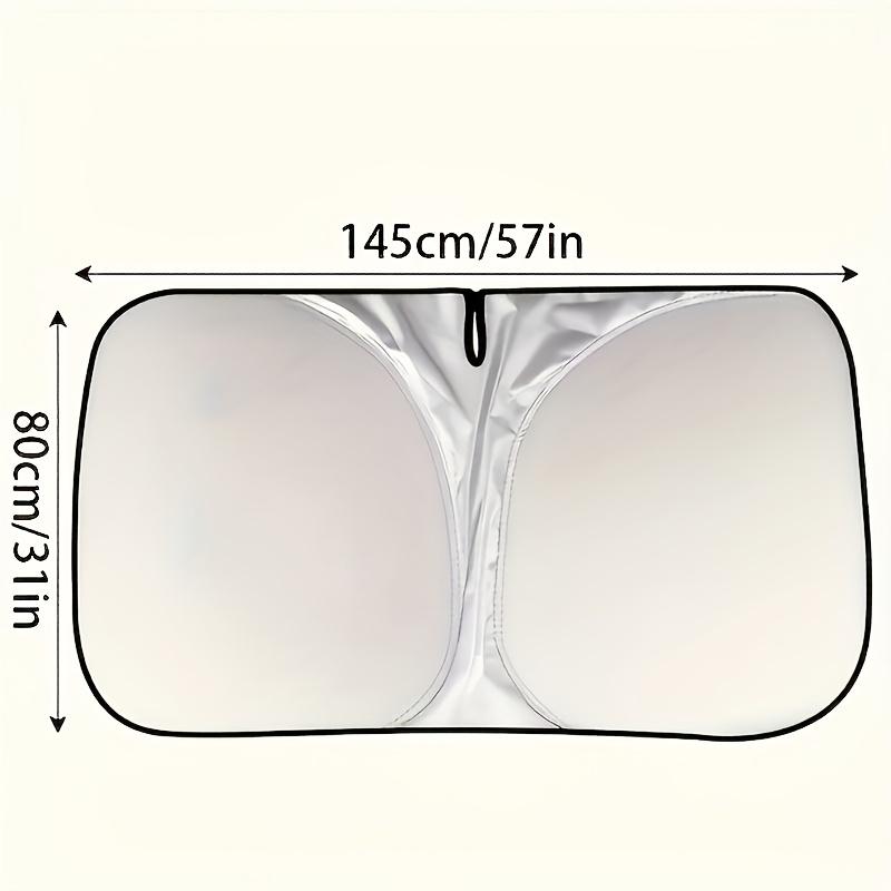 Front Windshield Visor, Anti-Sun Heat Insulation Folding Shade, Titanium Silvery Thermal Cooling Baffle, Heat Release UV Protection, Summer Sunshade