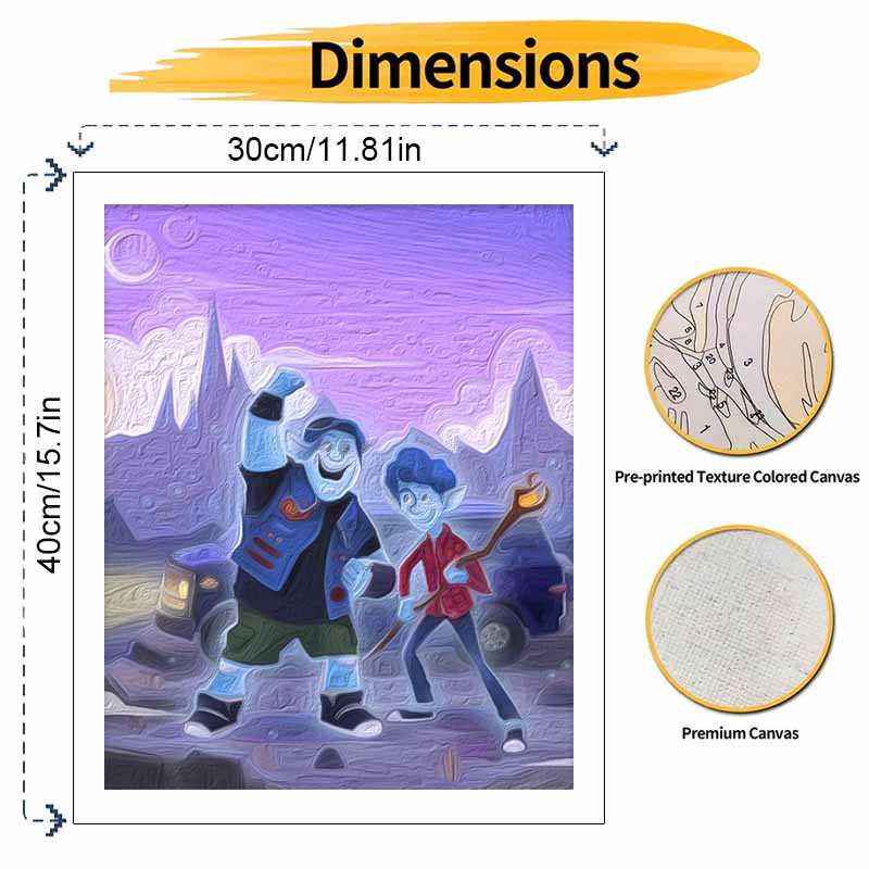 Disney Oil Painting Kit Painting Art Onward Bedroom Wall Decoration Handmade Diy Gift Perfect for Fans of the Movie