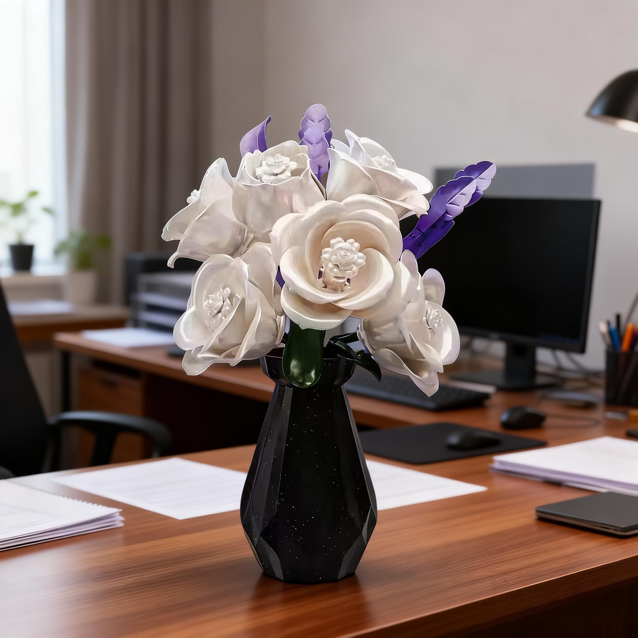 

Flower Rose Building Block Bouquet Artificial Flowers Everlasting Flowers That Won T Wither Home Decor Items For A Light Luxury Feel Suitable For M