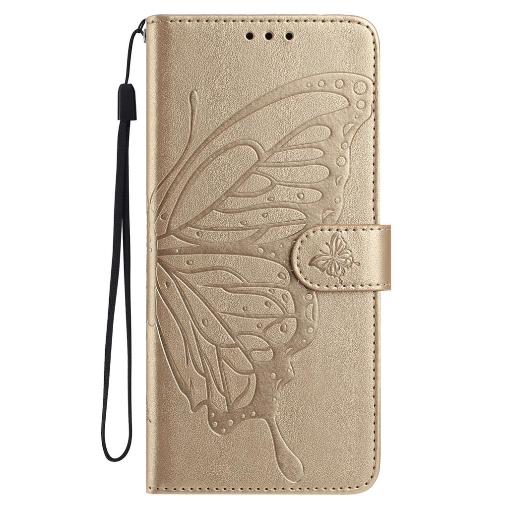 Wallet Ständer Hülle für Google Pixel 9/9 Pro/10 Pro PU-Leder Flip Handyhülle mit Schmetterlingsaufdruck und Trageband