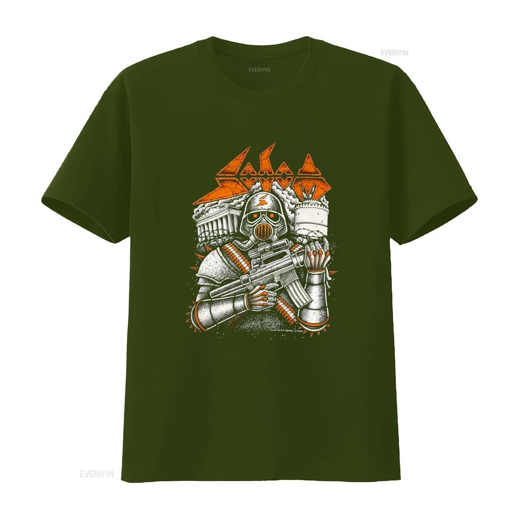 Sodom Greek Tour 2022 Cotton Black Mens T Shirt Print Armor Soldier Design Size S 5XL PM1658 Long or s vintage Washed fashion
