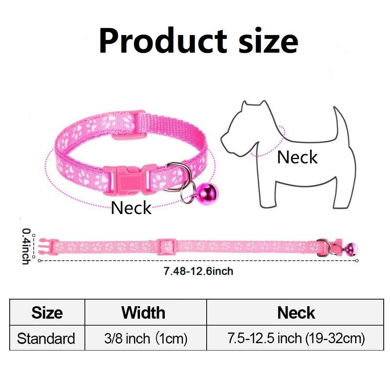 Cat Collar with Bell Necklace for Cat Strap Kitten Collar Armrests for Pets Breakaway Collar Anti-strangling Cat Necklace