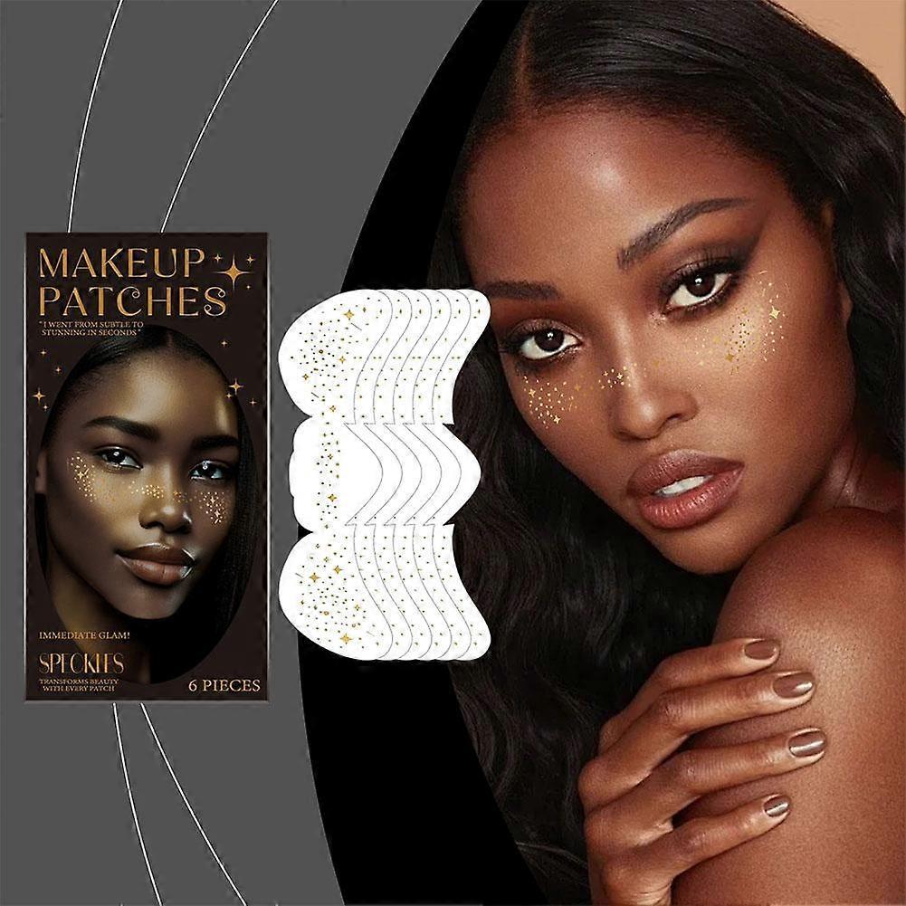 6 Pcs Sexy Fake Freckles Face Tattoo Makeup Stickers Decal Freckle Patch | Gold