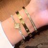 European American-style Waterproof Colorfast Stainless Steel Electroplated Bracelet diamond Inlayssimple Stylish