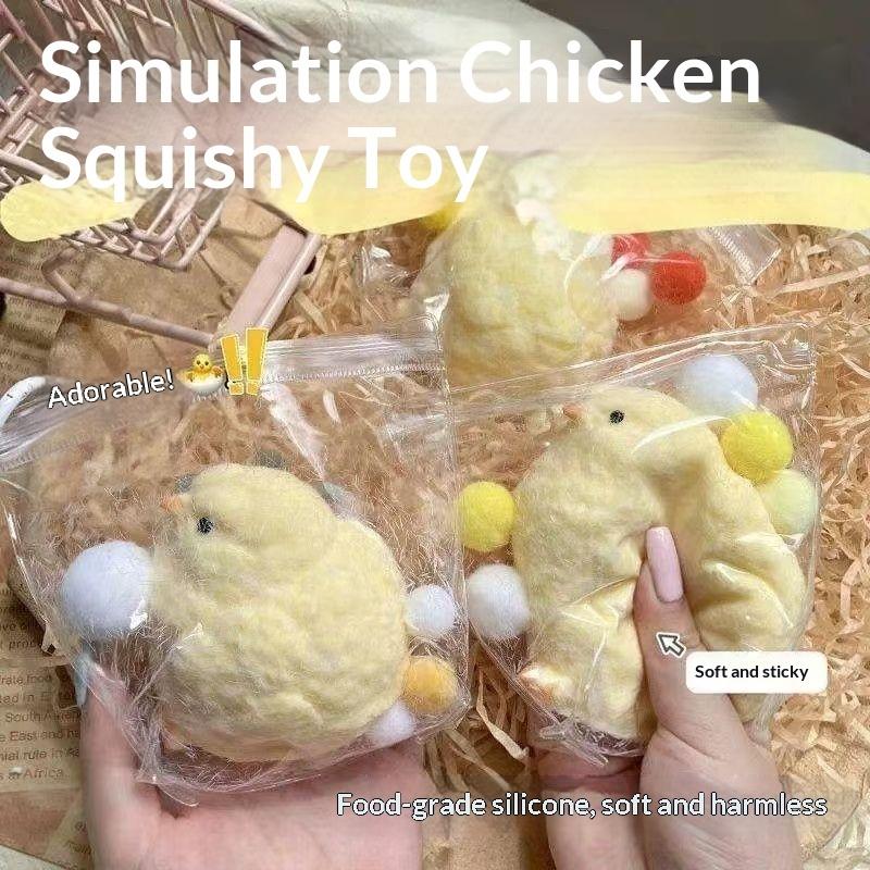 Simulation Yellow Chick Squishy Toy Food Grade Silicone Soft Handmade Water Sense Stress Relief Toy For Kids Adults