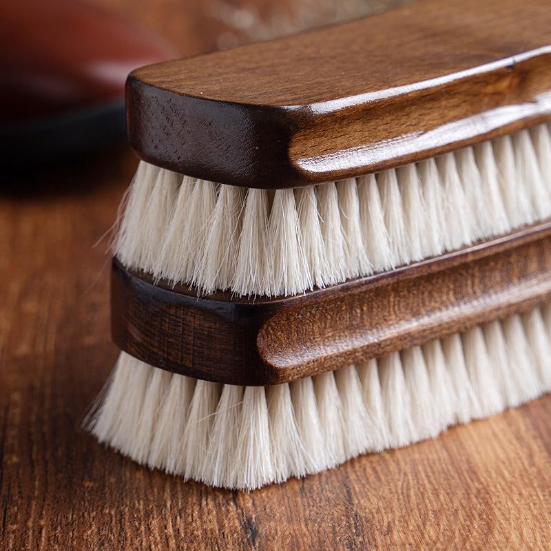 High-Grade Wool Shoe Brush with Super Soft Bristles - Safe for Cleaning Leather Shoes and Bags