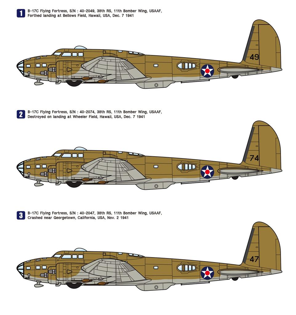Wolfpack Designs 1/72 Scale U.S. Army Air Forces B-17C Flying Fortress Premium Edition Plastic Model Kit (WOLWP17212)