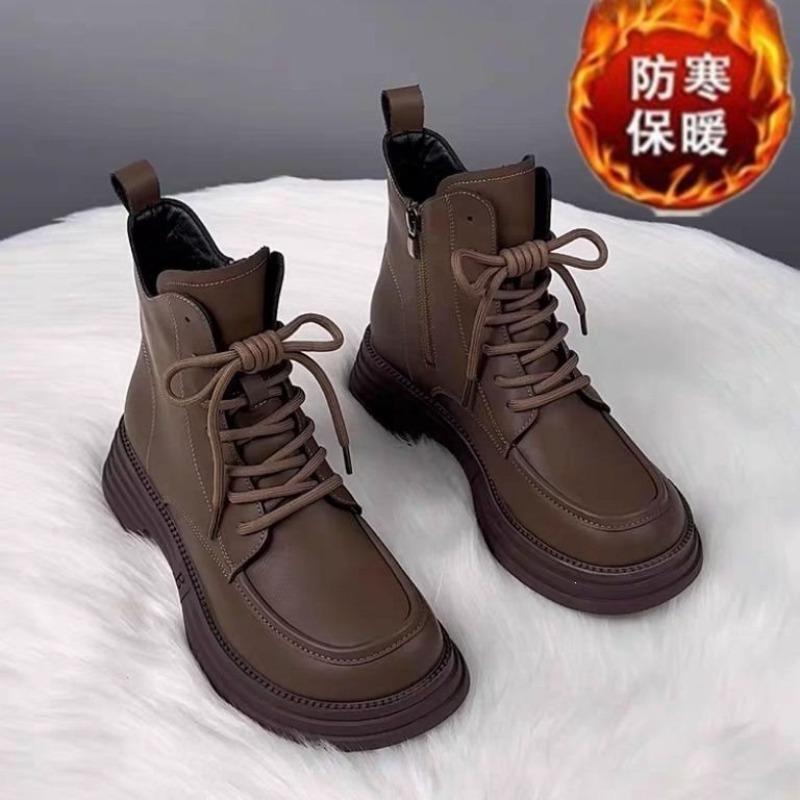 Shandisha Martin Boots Women's Winter New Thick-soled Black Skinny Short Boots Flat-soled Versatile Cotton Boots