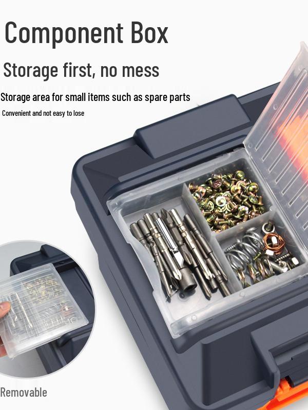 Two-Layer Multifunctional Handheld Tool Storage Box for Home Electricians