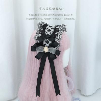 An Olita Headband Handmade Krista Bow Lace Ribbon Headgear Hair Accessories