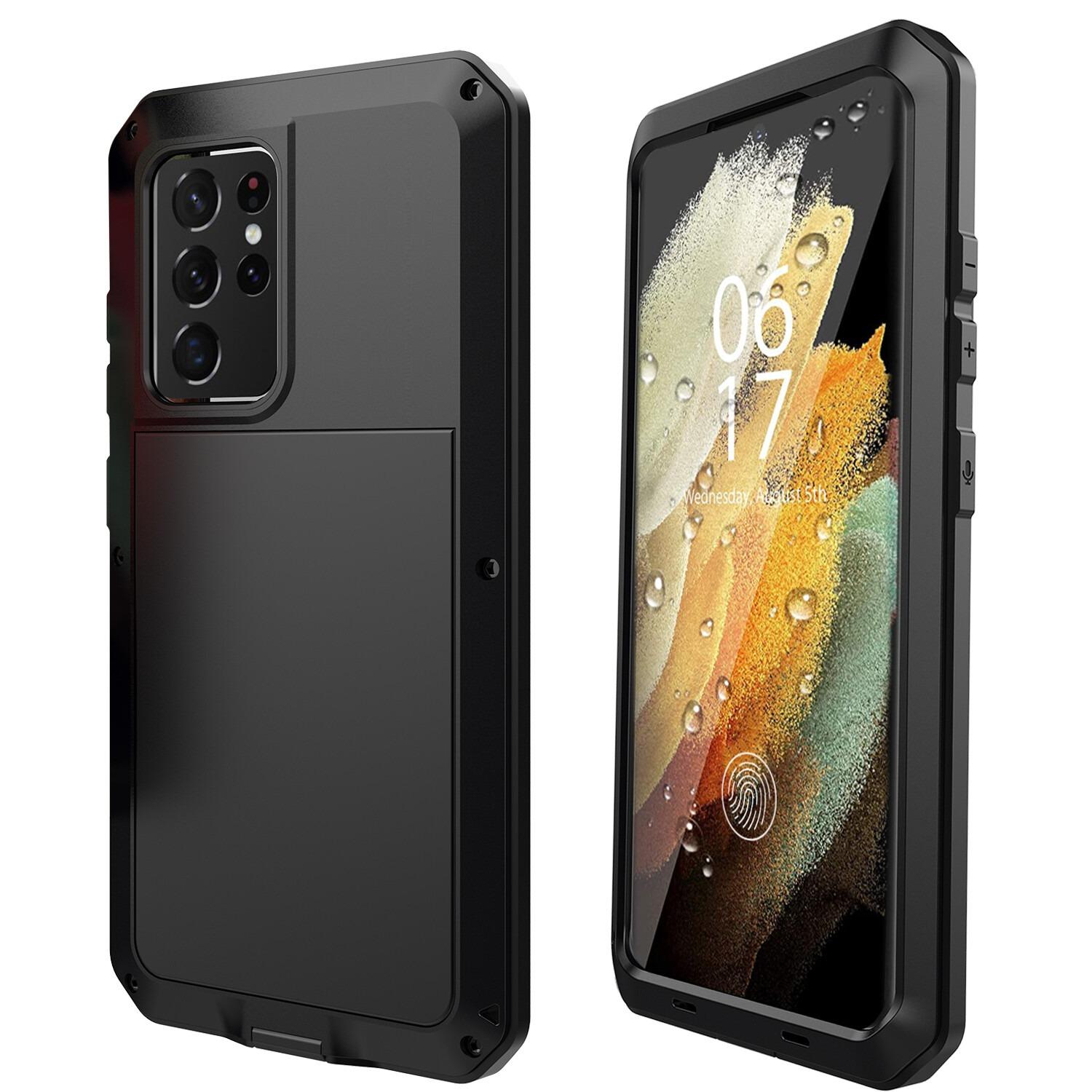 

Чехол для Samsung S25 S24 S23 S22 S21 S20 Plus Note 20 Ultra Сверхпрочный Танковая Броня Алюминиевые Металлические Чехлы Ударопрочная Прочная Крышка Galaxy S24 Ultra чёрный