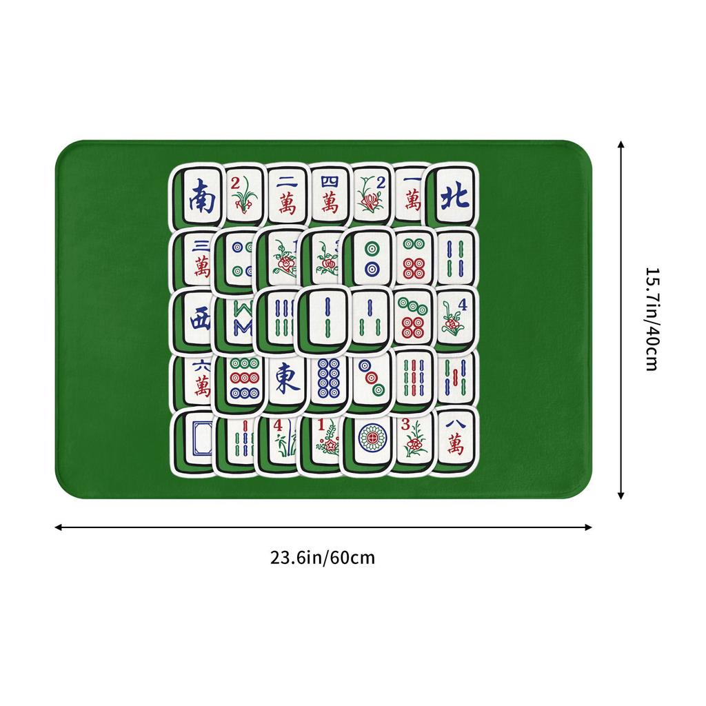 Mahjong Tile Pattern Doormat Non-Slip Entrance Bath Kitchen Floor Door Mat Toilet Rug Carpet Footpad