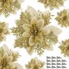 Red Christmas Flower Decoration with Clip and Gold Glitter for Wreaths and Weddings