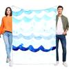 Blue Waves Pattern Blanket Soft Cozy Throw for Bed or Sofa Lightweight Home Decor Perfect Gift for All Occasions