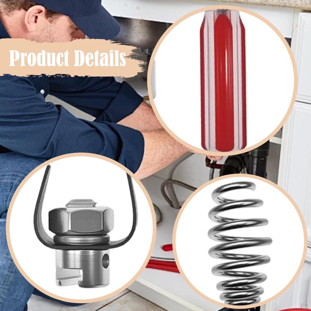 Drill Attachment Kit Accessories Solid Parts Plumbers High Carbon Steel Heads and Auger Set