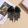 Punk Style Halloween Bat Mesh Bow Mysterious Black Heavy Duty Hair Clip Niche Design High-End Back Of The Head Hair Clip