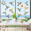 Spring window stickers hummingbirds flowers watercolor window glass door wall decoration stickers self-adhesive window stickers