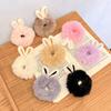 Girls Sweet Imitation Rabbit Fur Rabbit Ears Elastic Hair Bands Women Fur Fluffy Hair Rings Plush Scrunchies Hair Accessories