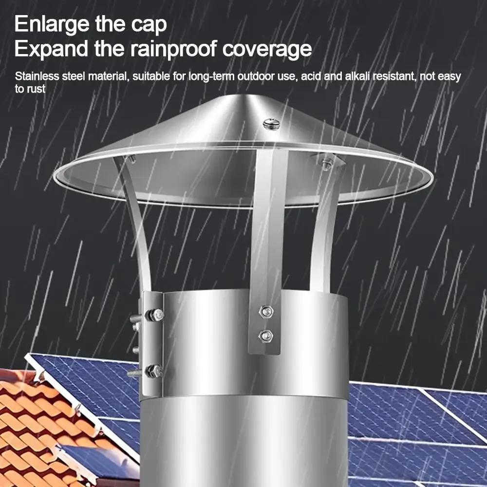 75-160mm Ventilated Rain Cap Stainless Steel Exterior Wall Air Outlet Stove Pipe Protector Cover Chimney Exhaust Hood Fireplaces